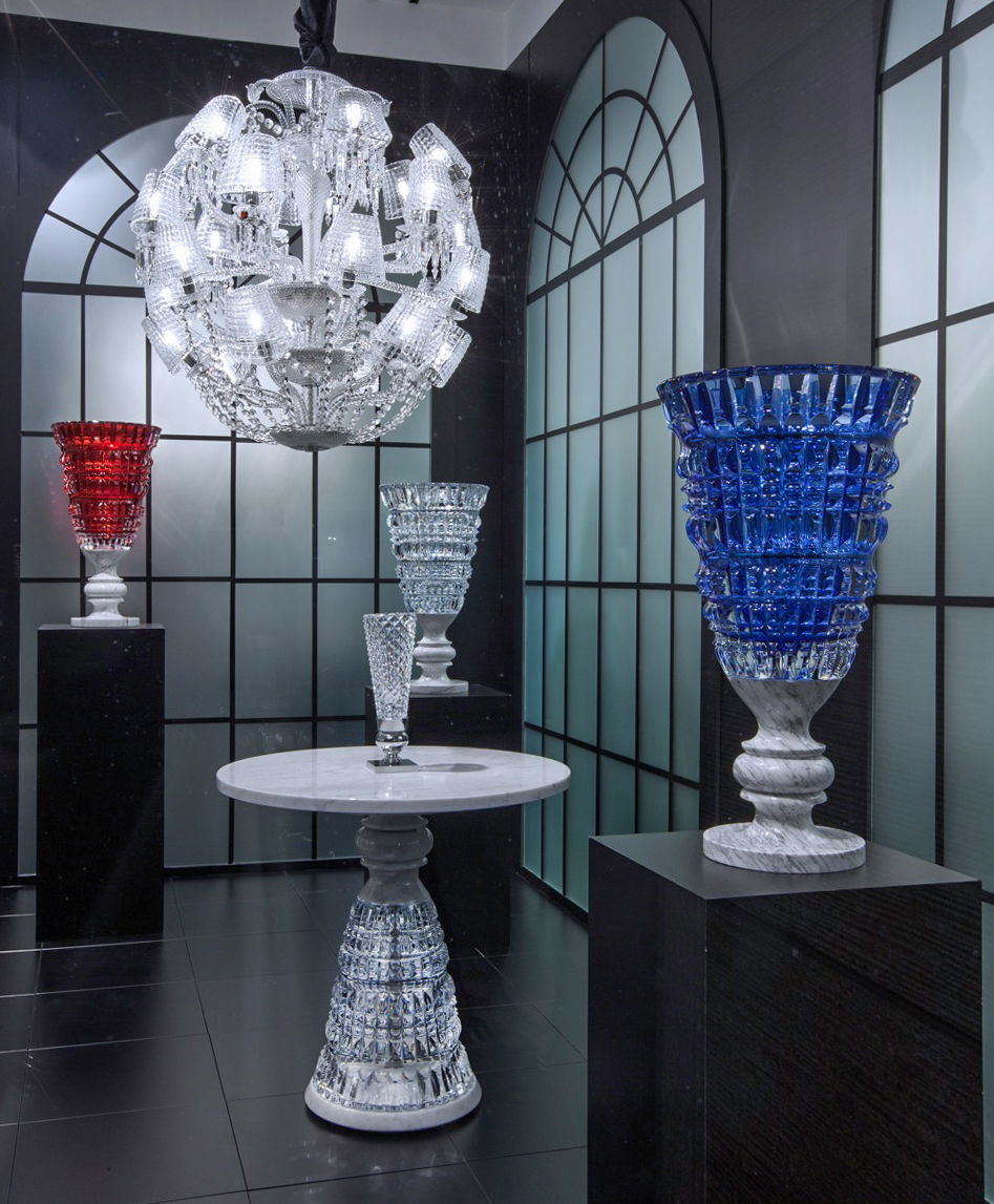 Kristallmanufaktur: Baccarat Schaufenster bei Franzen in Düsseldorf