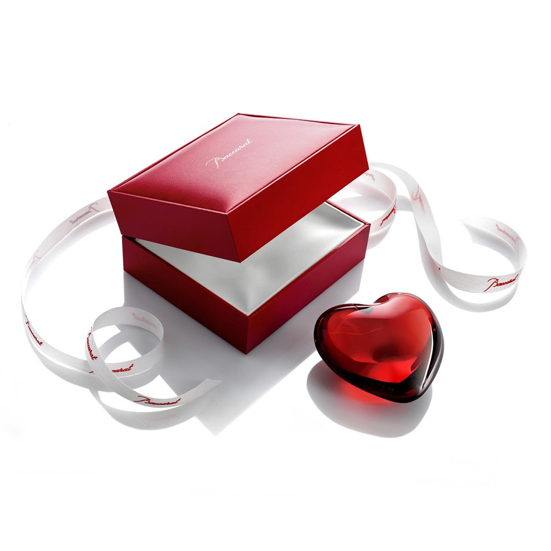 Valentinstag Geschenke - Rotes Herz aus Kristallglas von Baccarat