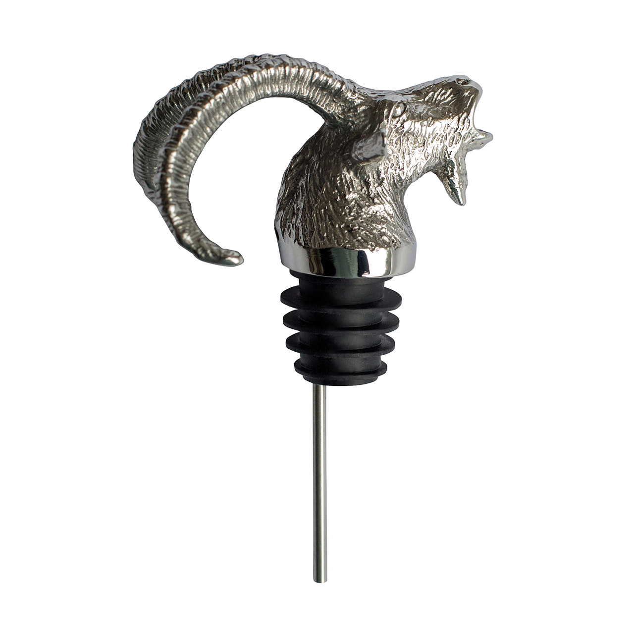Bottle pourer Capricorn head stainless steel, Stick