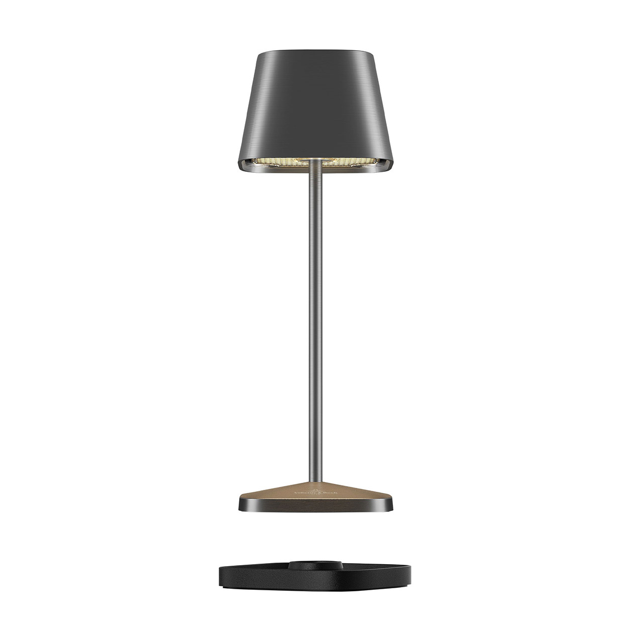 Table lamp LED 20 cm dimmable graphite brushed, Lampe, Tischlampe, Lampenschirm