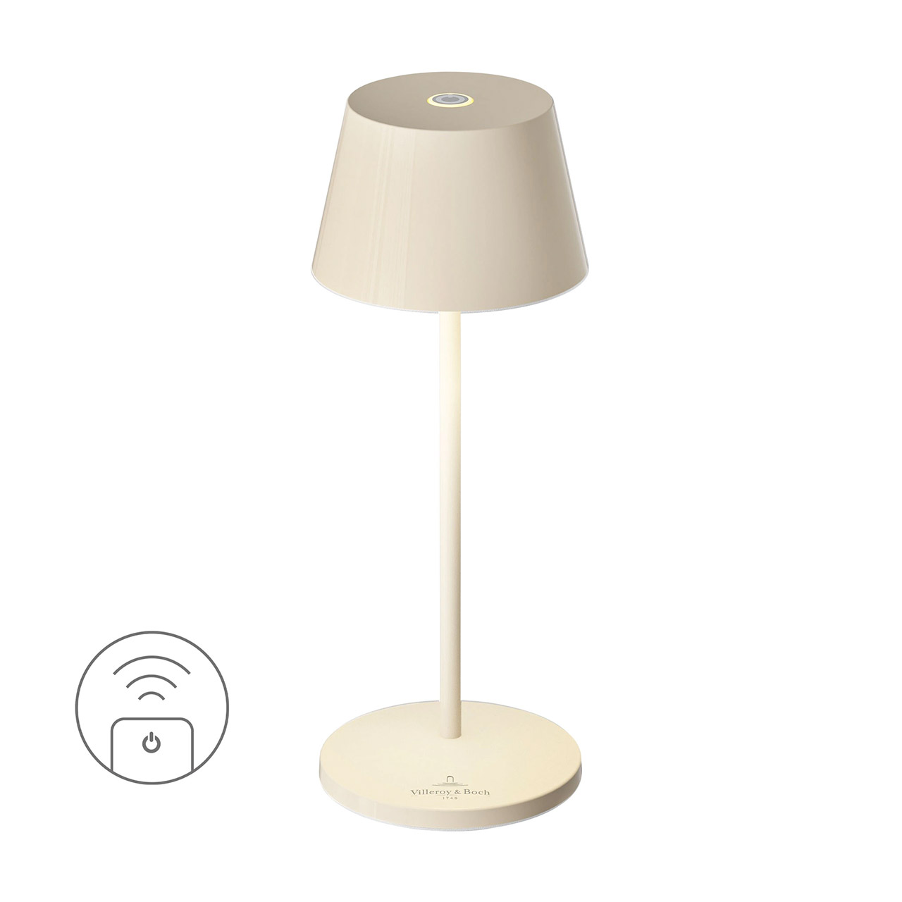 Table lamp LED 20 cm dimmable ivory ceramic, Lampe, Lampenschirm, Tischlampe