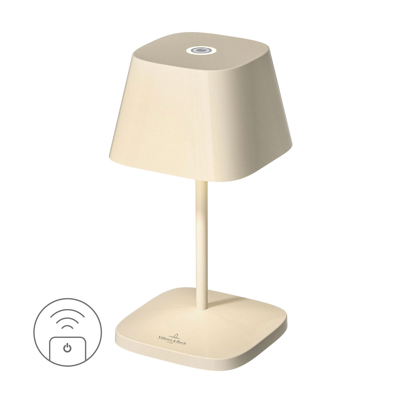 Table Lamp LED 20 cm dimmable ivory ceramic, Lampe, Tischlampe, Lampenschirm