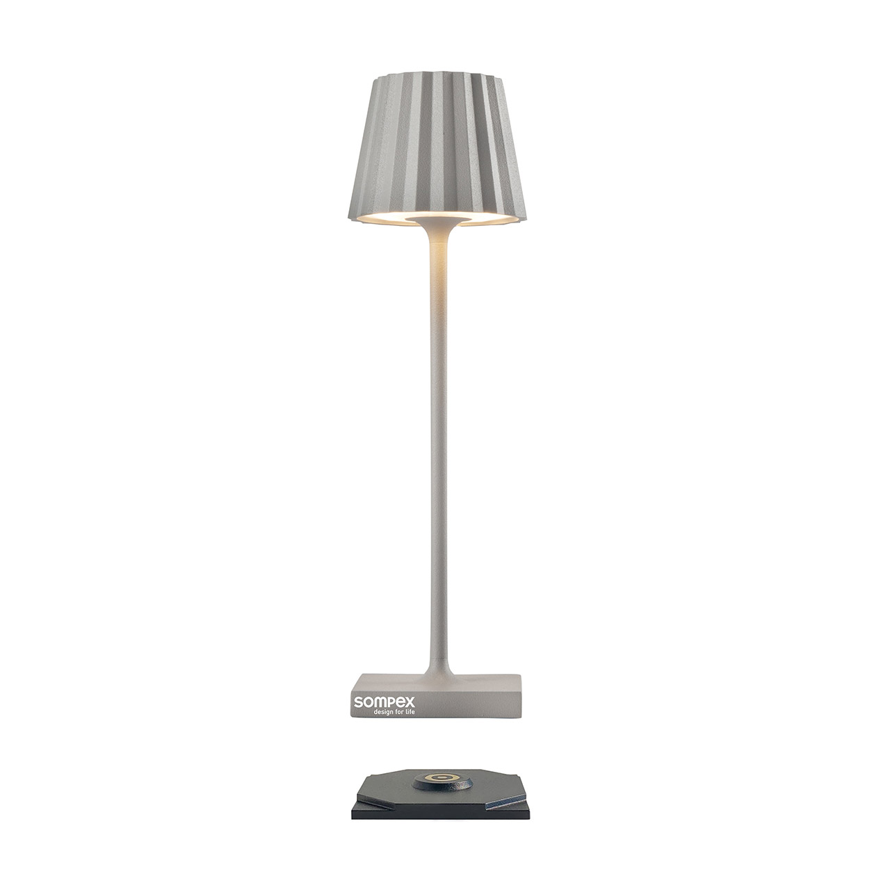 Tischlampe LED 21 cm dimmbar grau