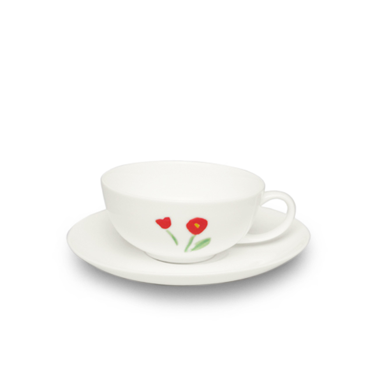 Tea Cup w. Saucer 0.20 l red, Untertasse, Tasse, Kaffee, Kaffeetasse, Suppenschüssel