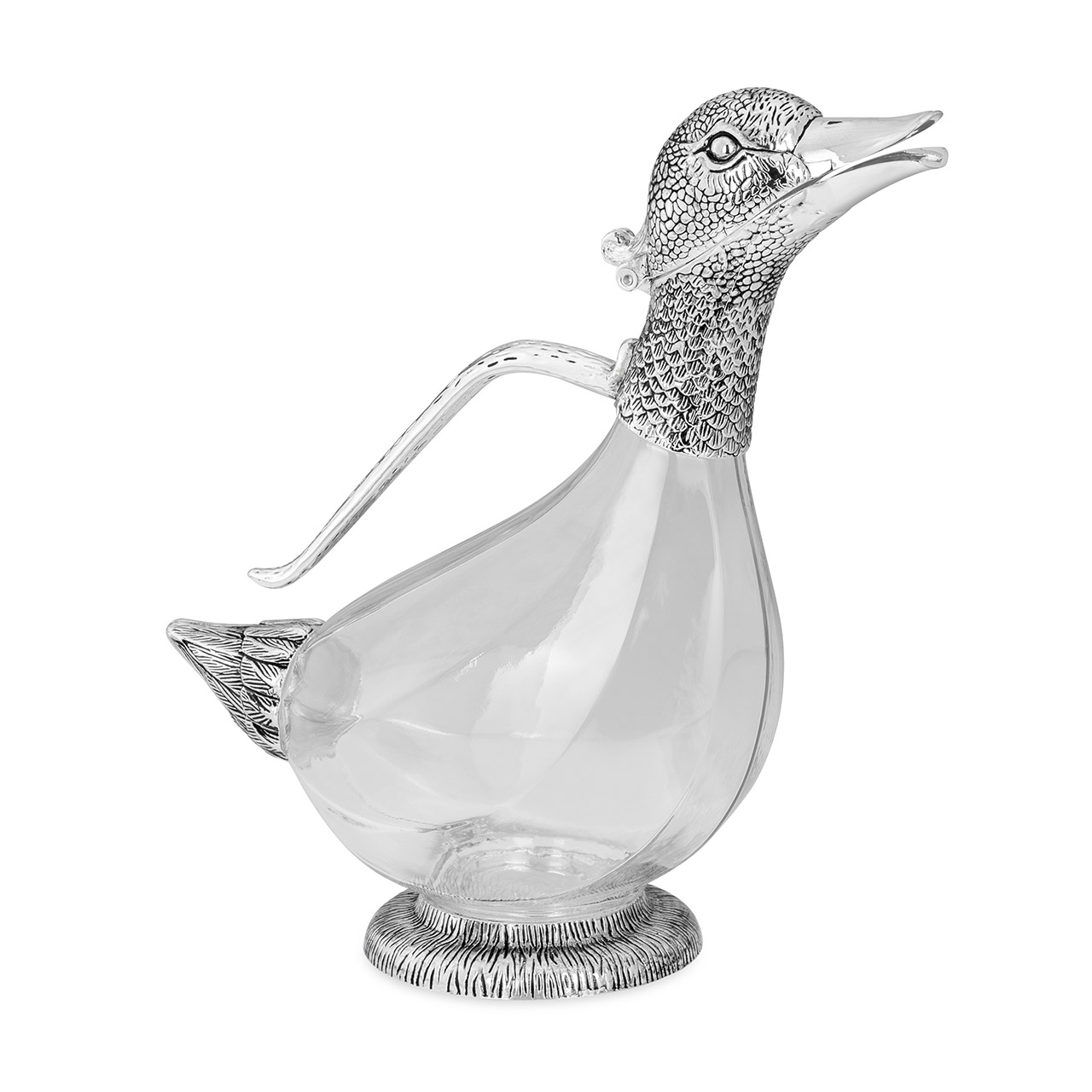 Wine decanter duck design 1.00 l glass/silver-plated, Töpferei, Krug