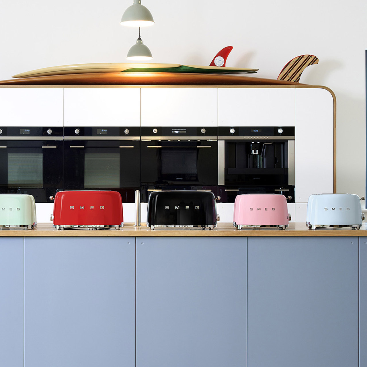 Smeg '50's Style', 2-Schlitz-Toaster kompakt Cadillac pink, Drinnen, Innenarchitektur, Küche