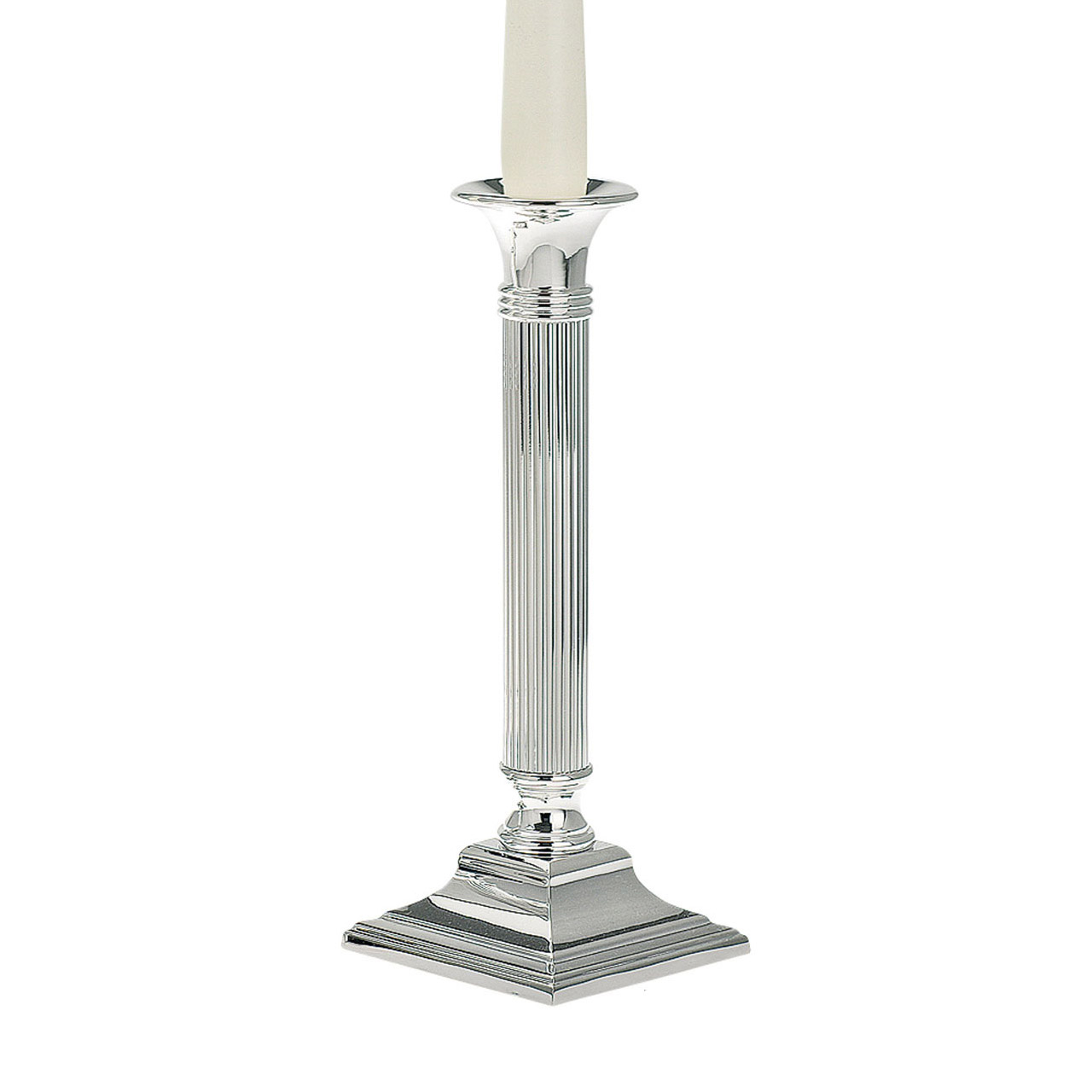 Candlestick thread 23 cm silver-plated, Kerze, Rauchrohr, Kerzenständer