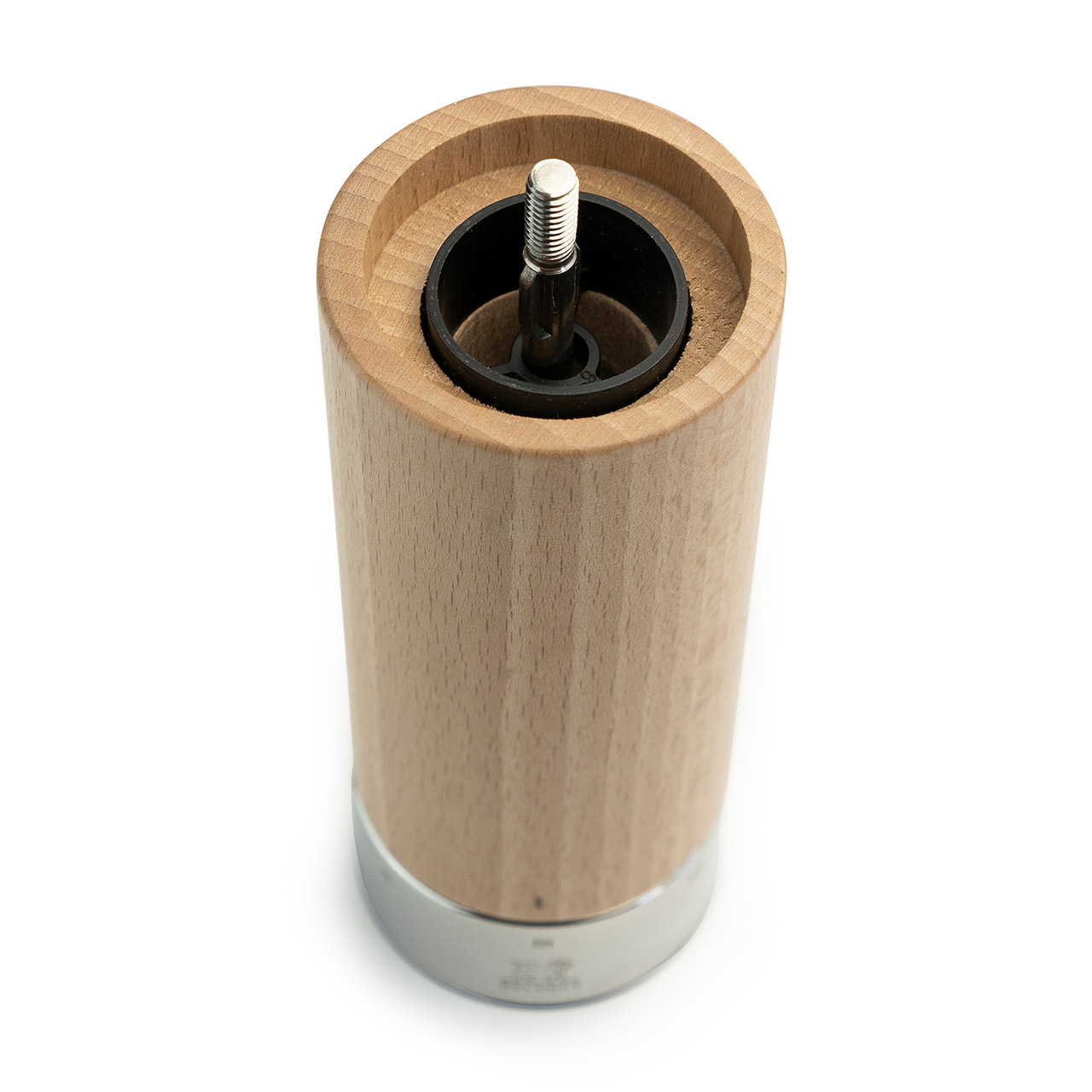 Pepper Mill w. crank handle 18 cm nature, Zylinder, Band