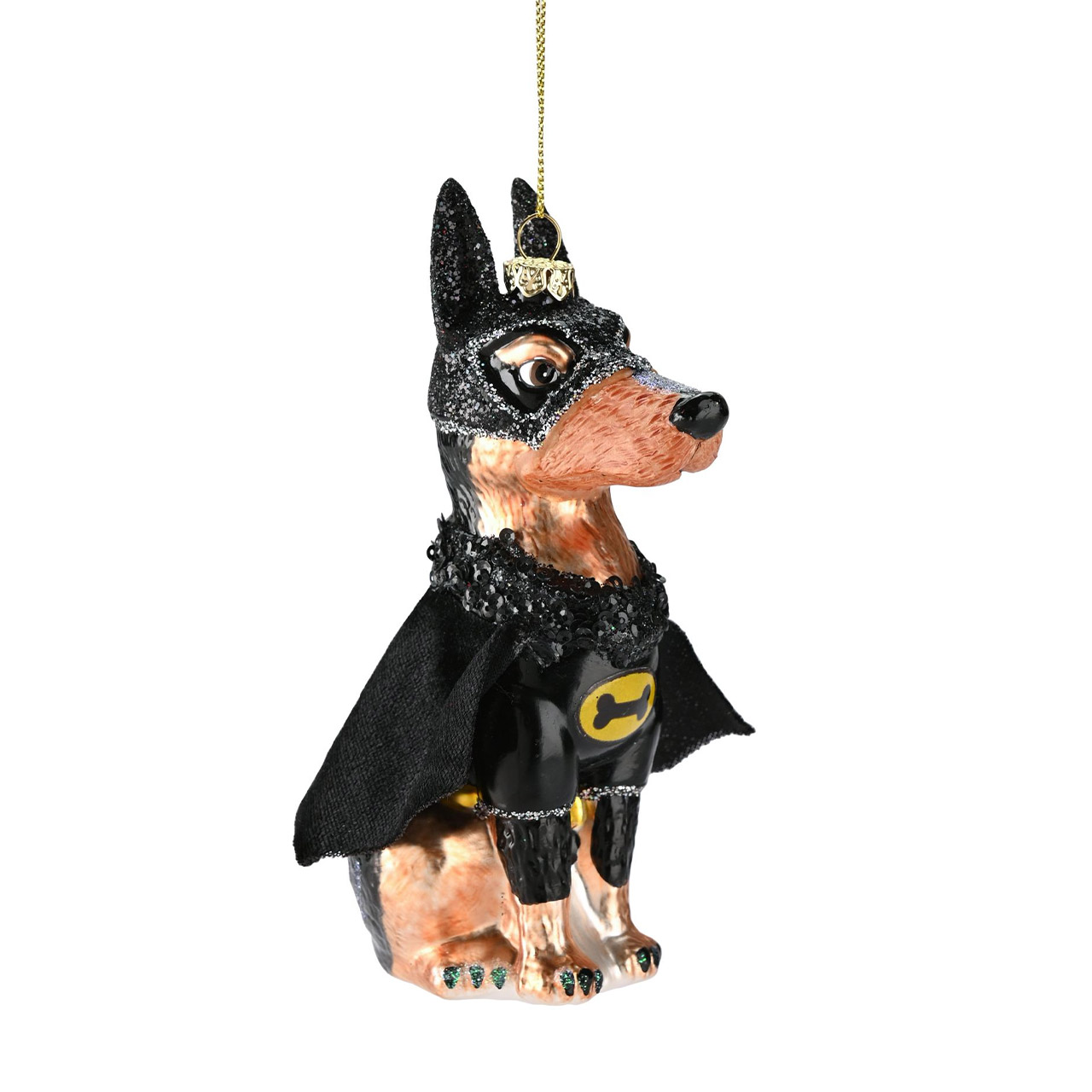 Christmas tree decoration Doberman black, Figur