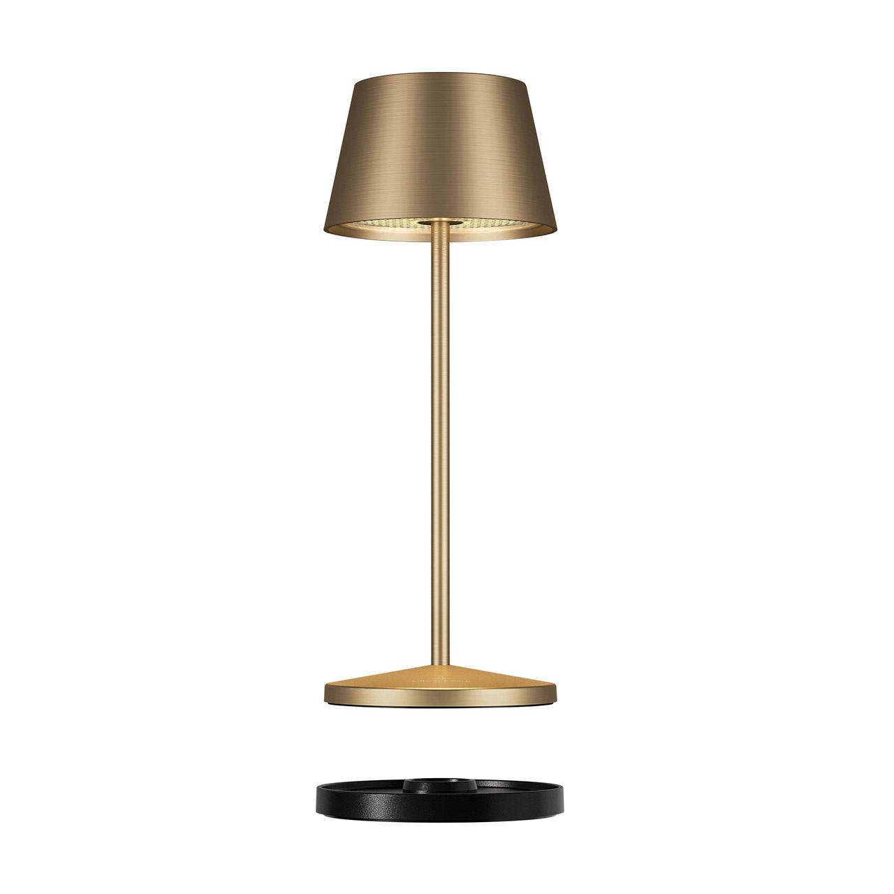 Table lamp LED 20 cm dimmable gold-brushed, Lampe, Lampenschirm, Tischlampe