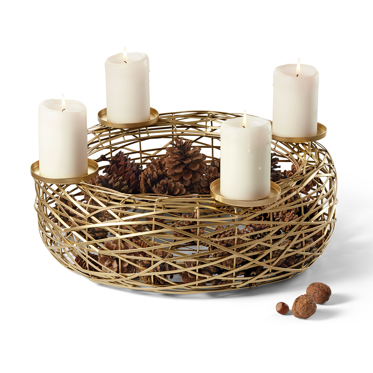 Philippi 'Boschendal', Adventskranz L gold 55 cm, Kerze