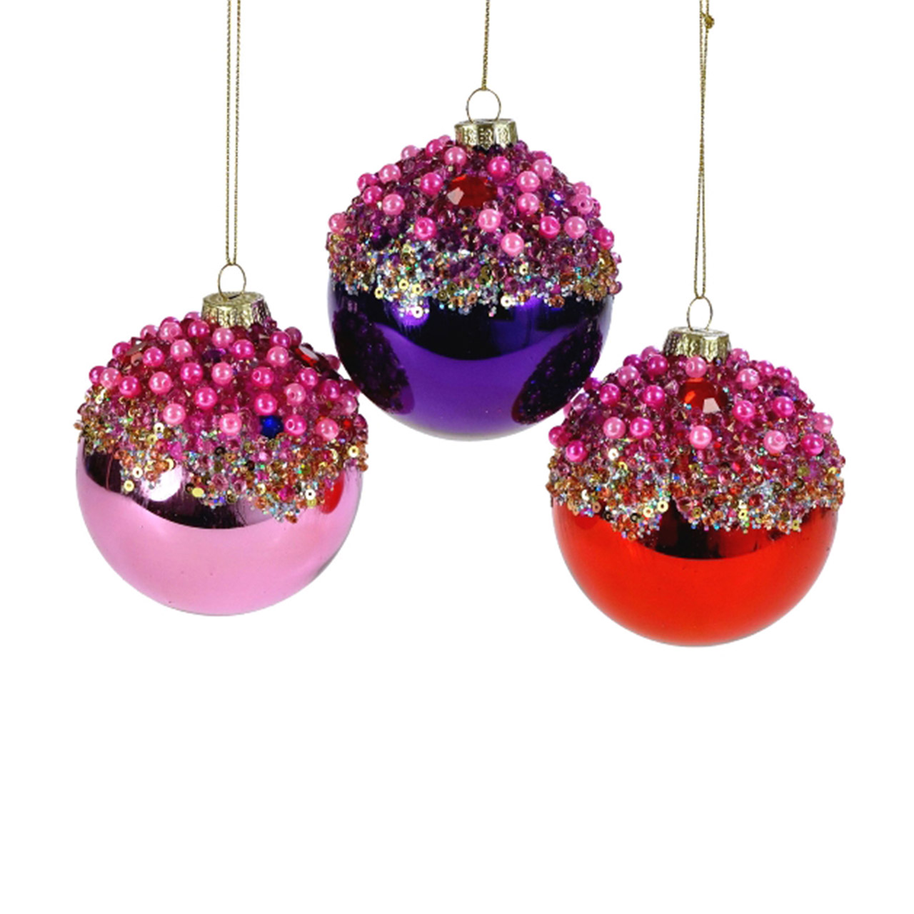 Christmas tree decorations Glass baubles Beaded, Zubehor, Ohrring, Schmuck