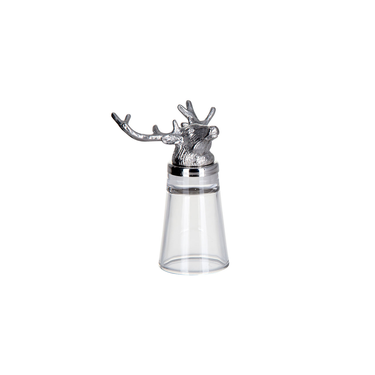 Shot glass deer head 4 cl glass/stainless steel