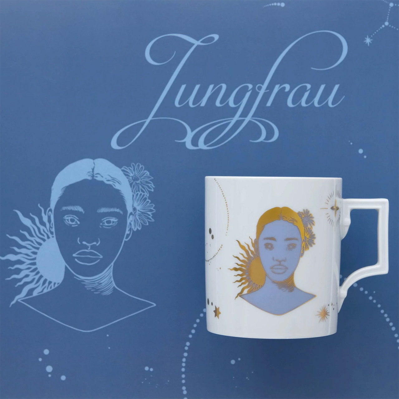 Mug Virgo 0.25 l, Pokal, Person, Gesicht, Kopf, Kunst