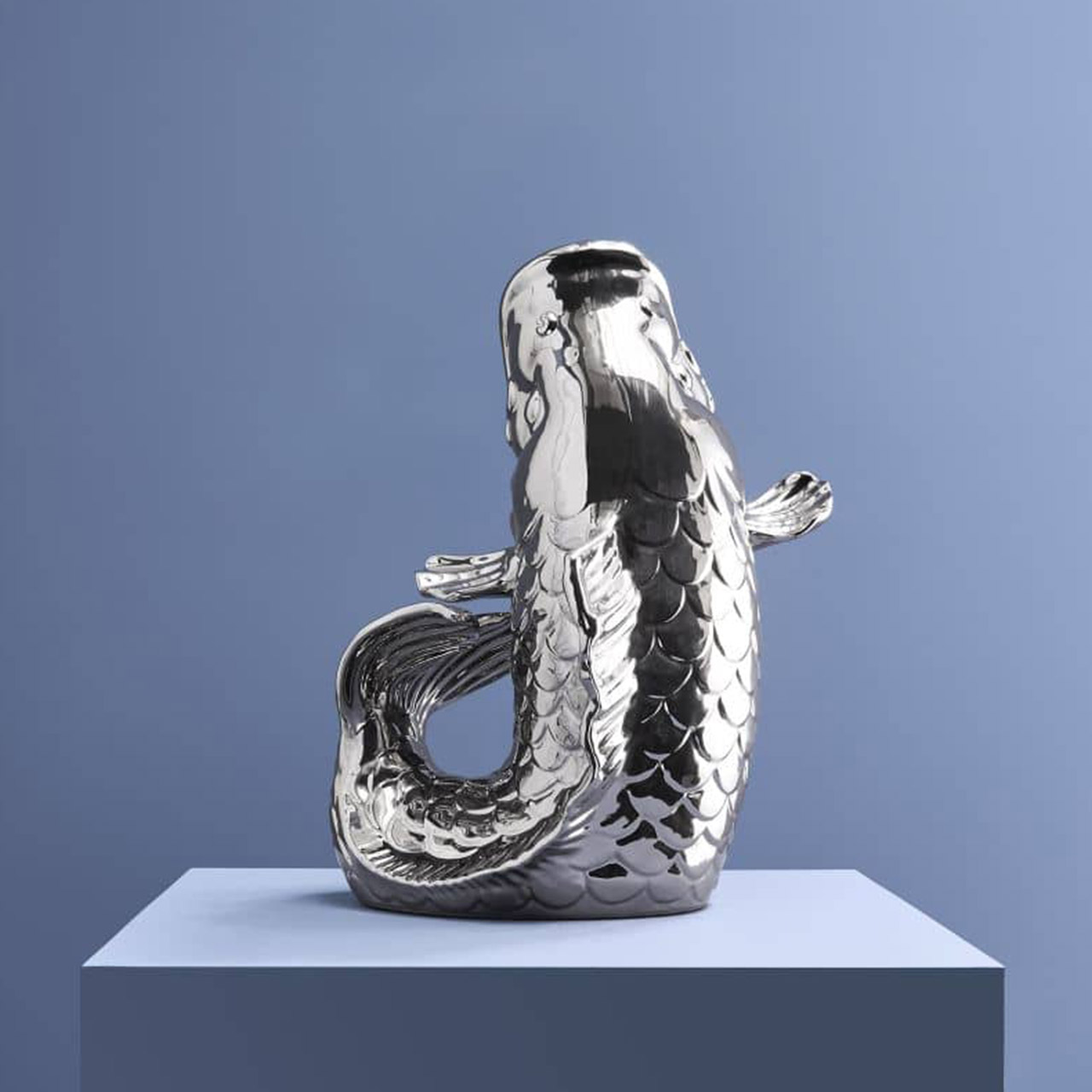 Vase/Skulptur Blubb silber 35x30x44 cm