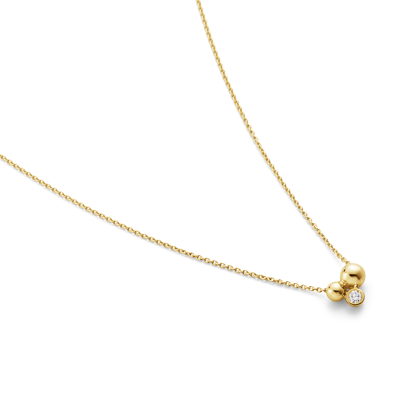 Georg Jensen 'Moonlight Grapes', Kette/Anhänger 45 cm Gelbgold 750/- Brillant  0,07 ct, Zubehor, Schmuck, Halskette, Anhänger