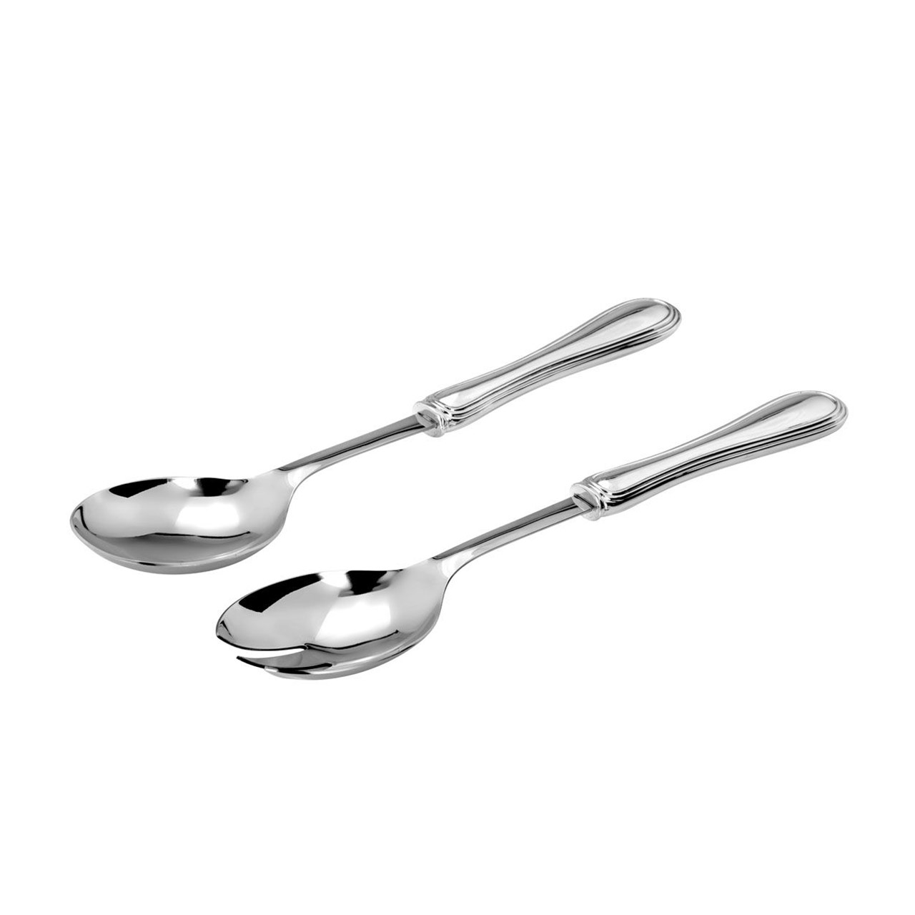 Salad servers thread design 2-piece 24 cm silver-plated/stainless steel, Besteck, Löffel