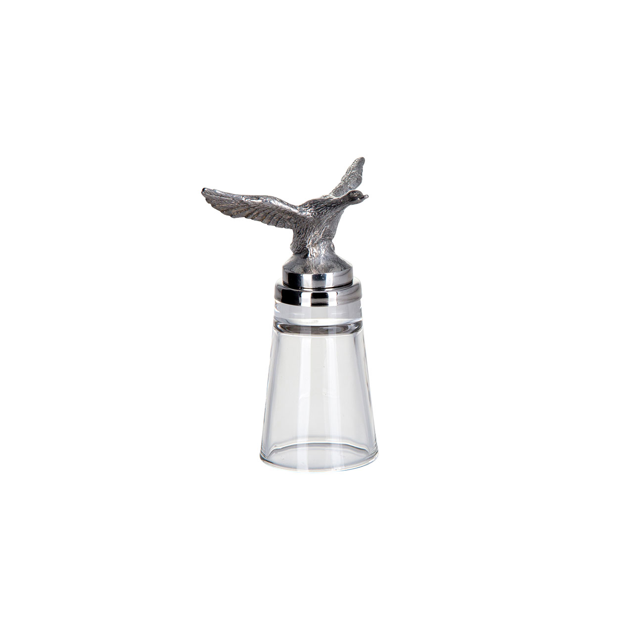 Shot glass duck 4 cl glass stainless steel, Tier, Vogel, Flasche