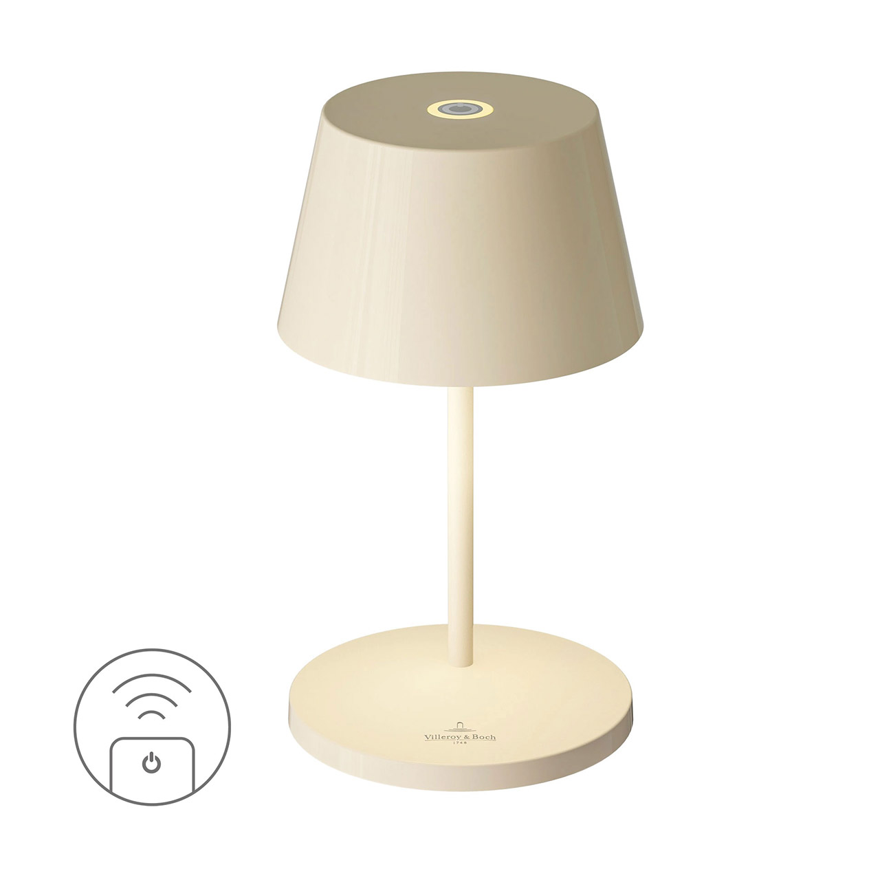 Table lamp LED 20 cm dimmable ivory ceramic, Lampe, Tischlampe, Lampenschirm