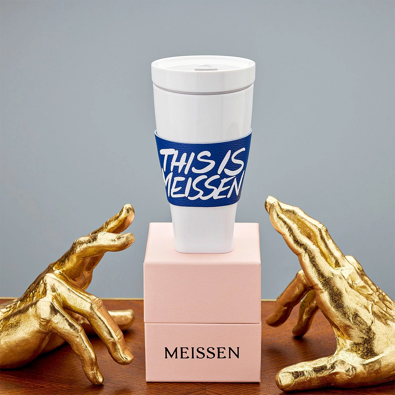 Coffee to go mug white with cuff 0.35 l, Glas, Figur, Person, Tasse