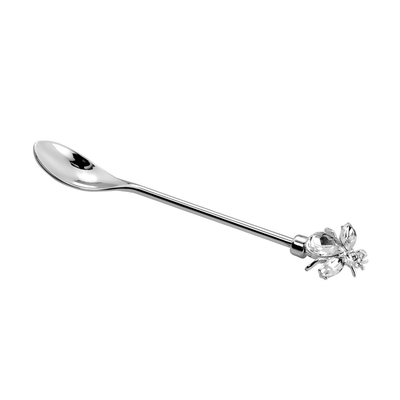 Honey spoon with zirconia silver-plated, Besteck, Löffel