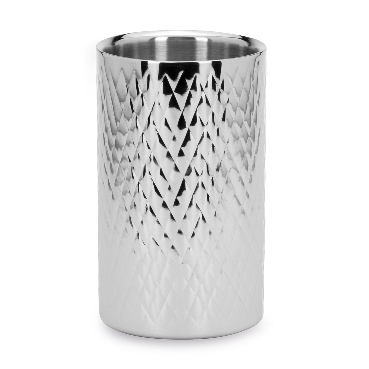 Champagne/bottle cooler diamond shape 20 cm stainless steel, Pokal, Töpferei