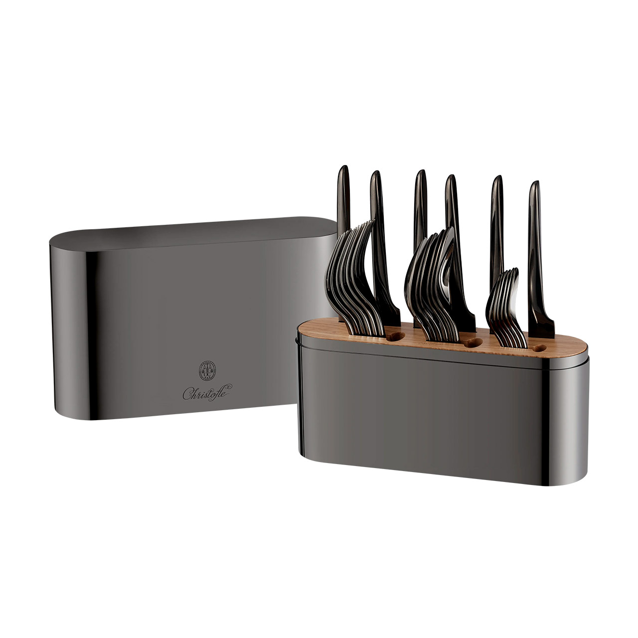Cutlery box black, Besteck, Gabel, Löffel