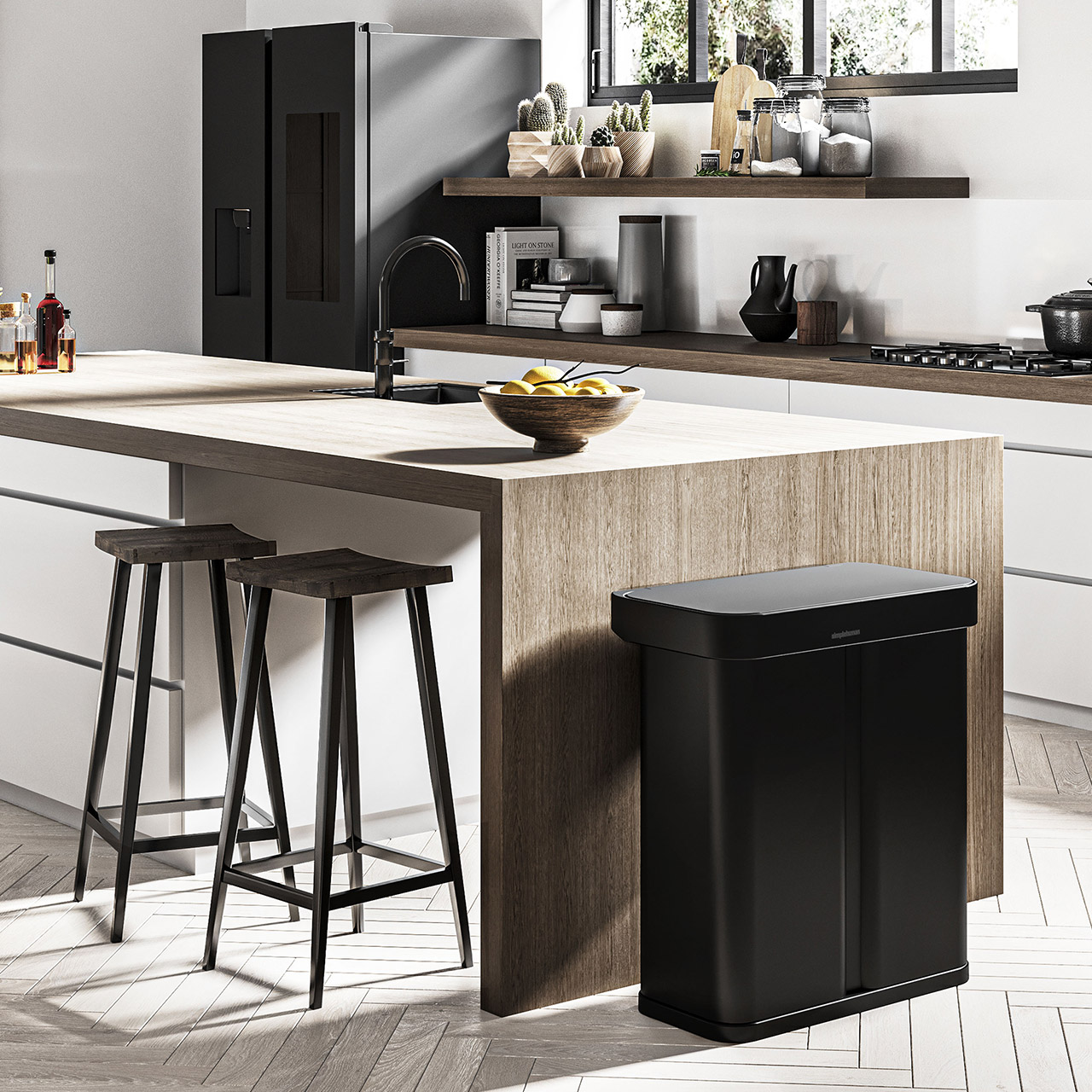 Regangular sensor bin black
