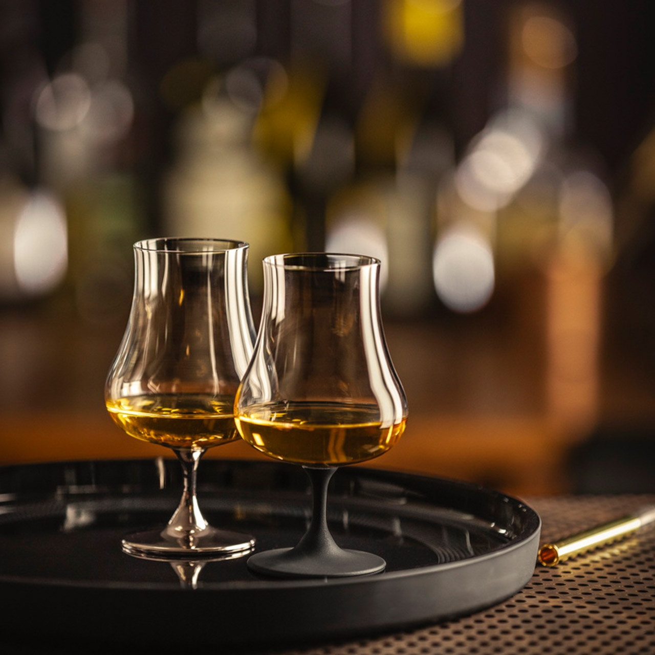 Spirit glasses black + aroma lids (2 pcs.), Glas