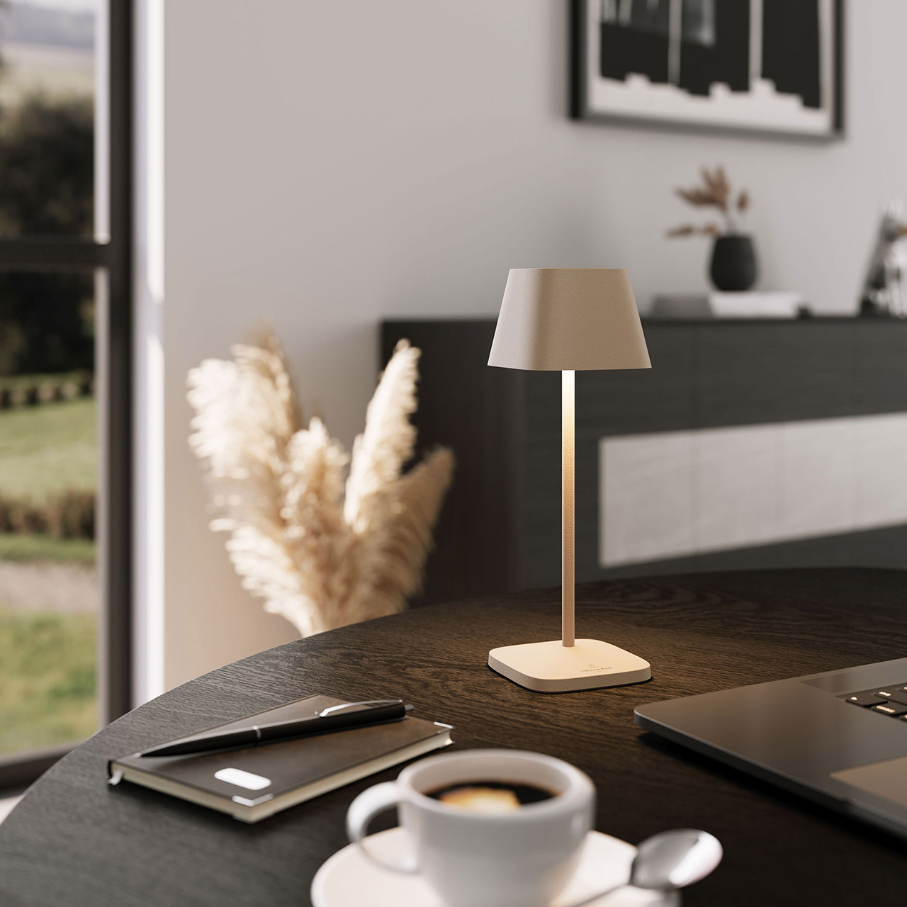 Table lamp LED 20 cm dimmable gold, Lampe, Mobiliar, Tabelle, Tischplatte, Kaffeetasse