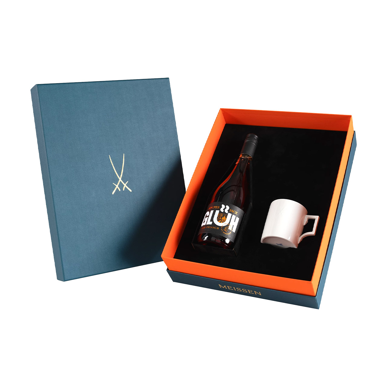 Gourmet set mulled gin with white mug with handle, Flasche, Getränk, Alkohol