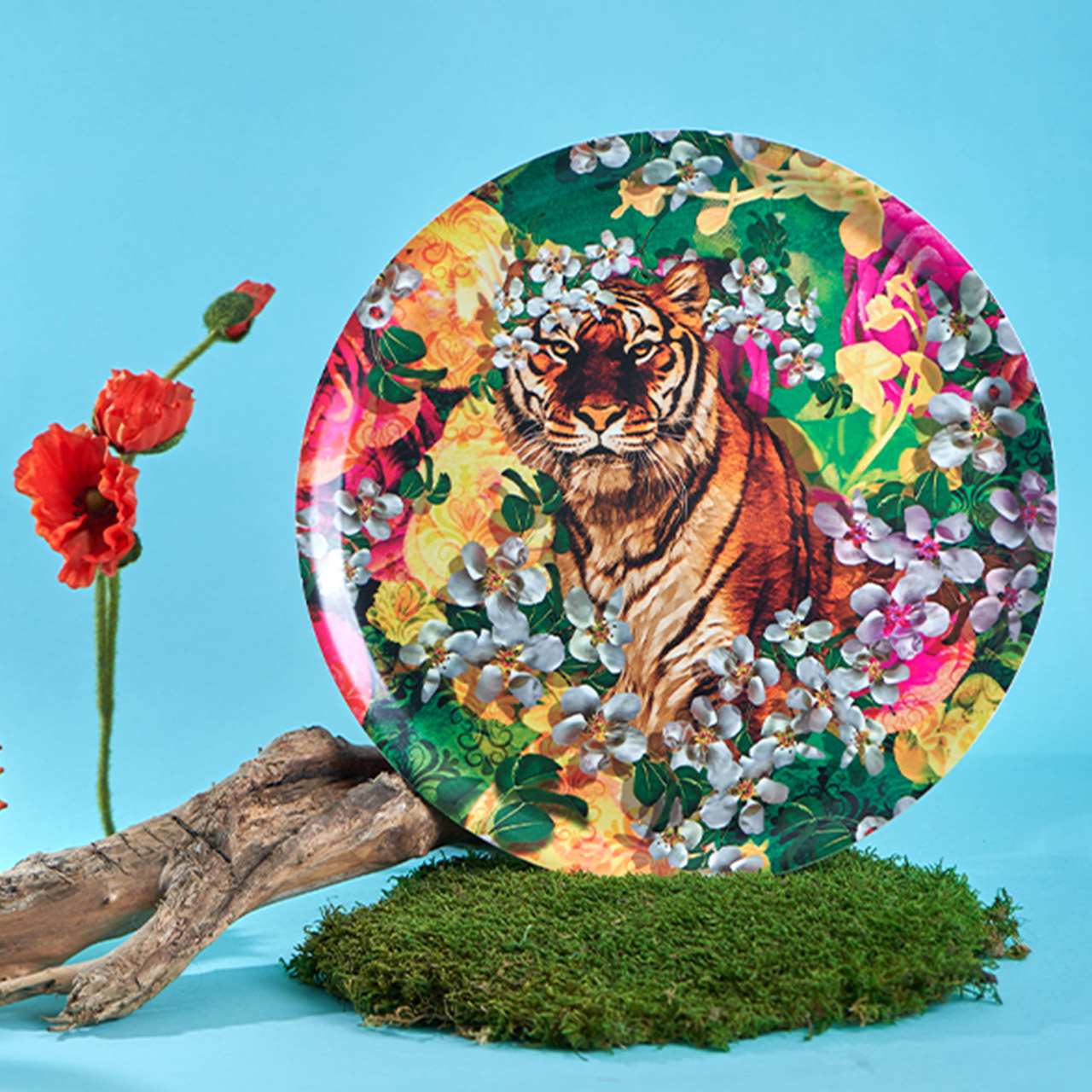 Tray 38 cm Lilytiger, Kräuter, Blume, Blumen-Arrangement, Kunst, Tiger