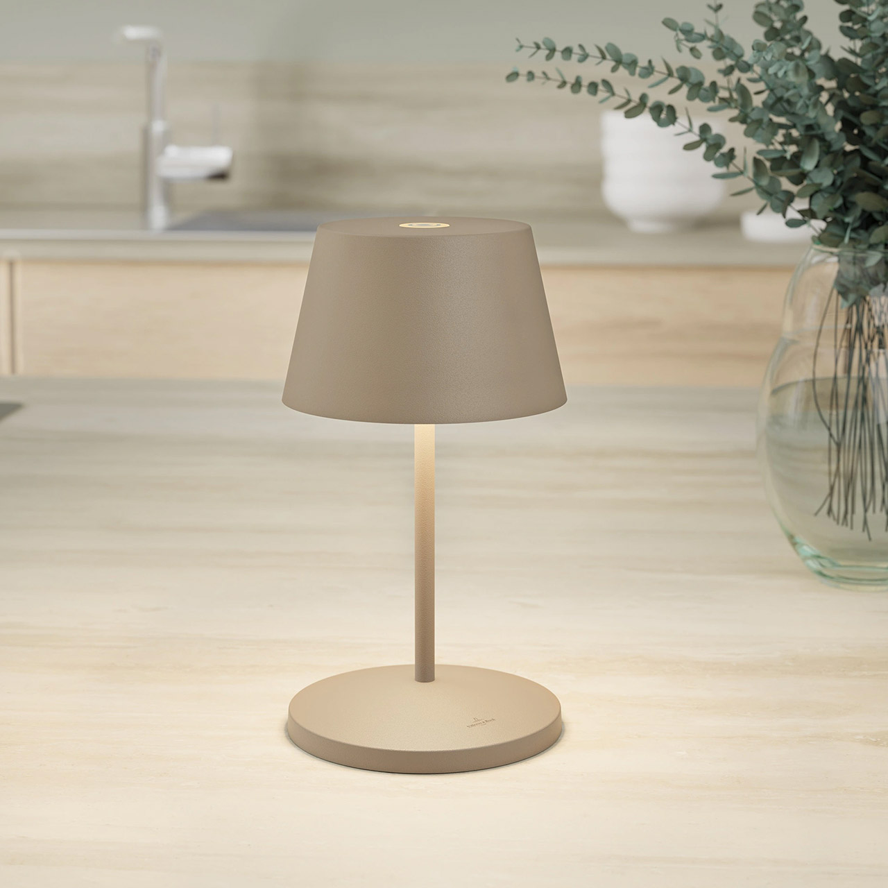 Table lamp LED 20 cm dimmable sand, Lampe