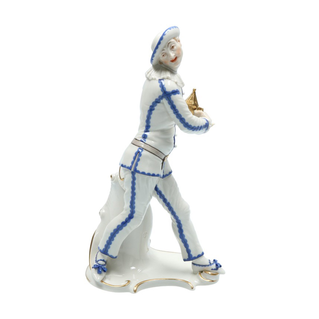 Nymphenburg, Pierrot B3 grauer Gürtel, Figur, Porzellan, Töpferei, Person, Gesicht