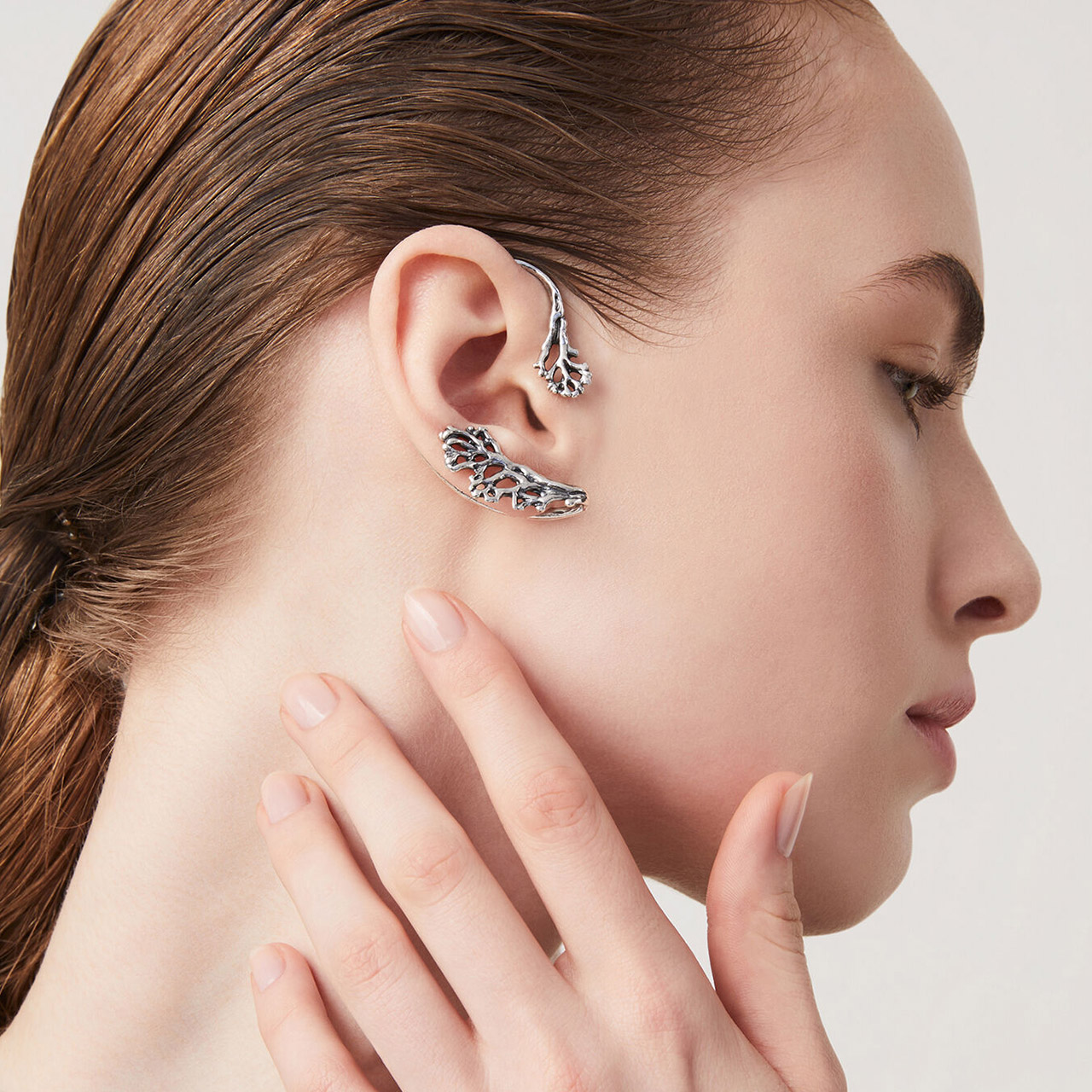 Ear Cuff sterling silver, Zubehor, Ohrring, Erwachsener, Person, Frau