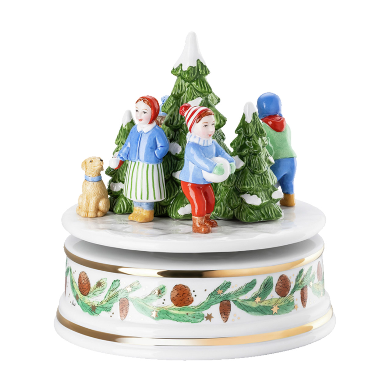 Musical box XXl “Oh, come, little children”, Figur, Porzellan, Töpferei, Geburtstagstorte, Person