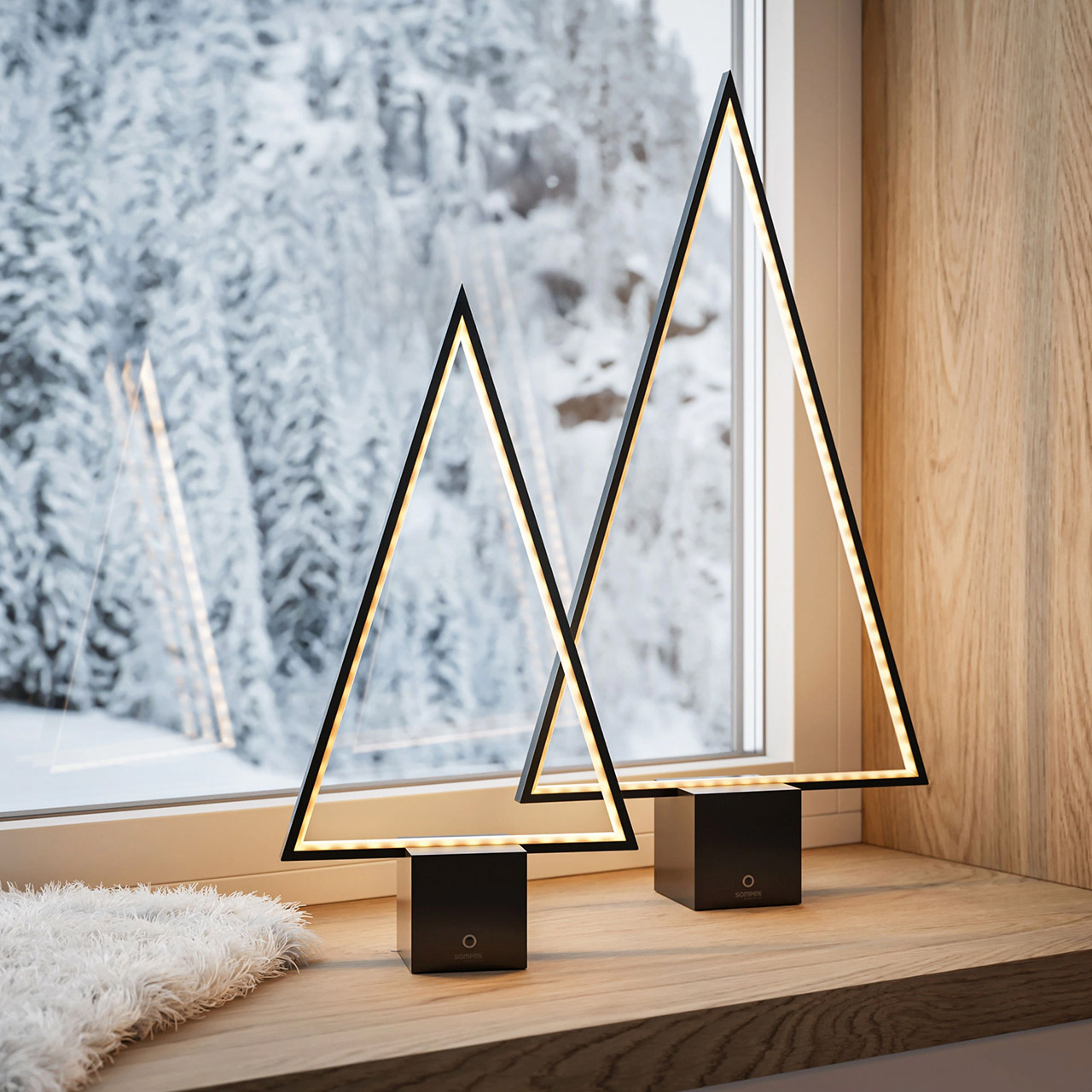 Decorative lamp LED 66 cm dimmable silver, Dreieck, Elektronik, Sprecher