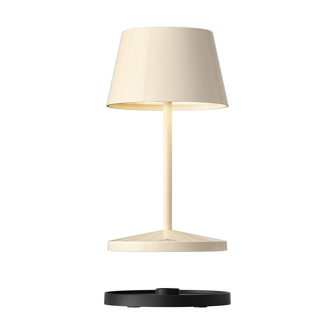 Table lamp LED 20 cm dimmable ivory ceramic, Lampe, Tischlampe, Lampenschirm