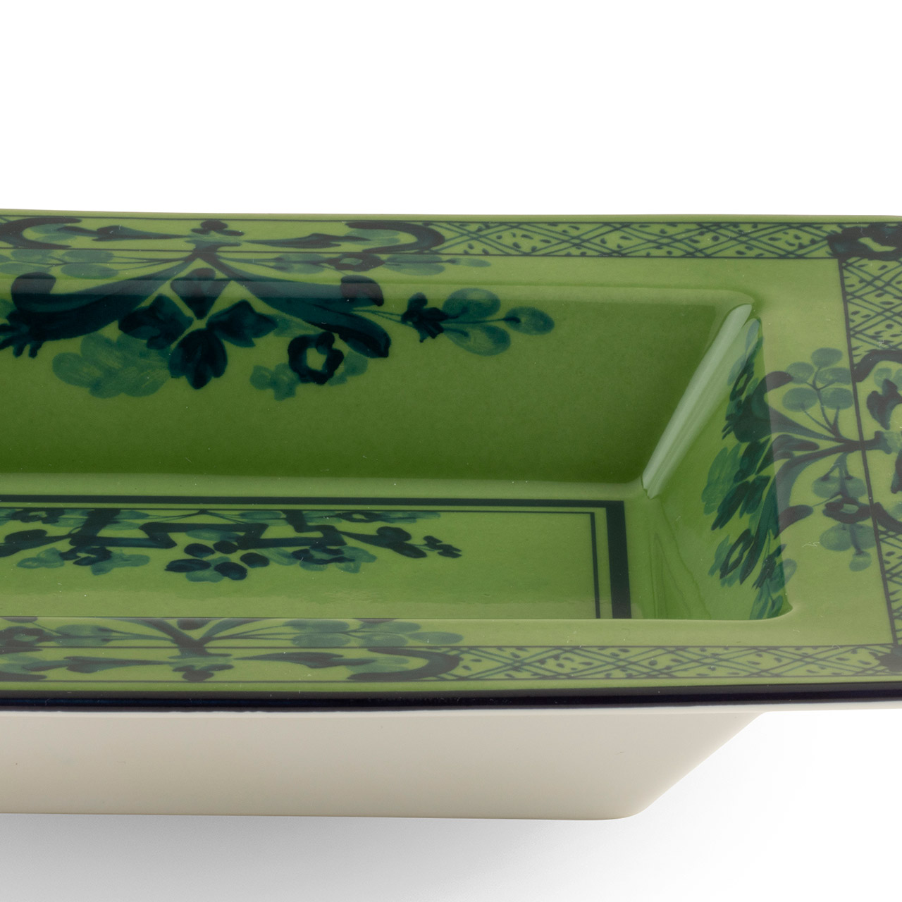 Bowl rectangular 15x19 cm malachite, Kunst, Porzellan, Töpferei