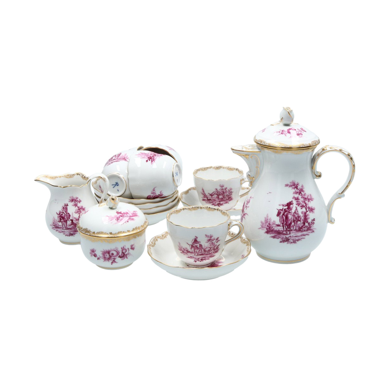 Espresso service for 6 people 15 pieces, Kunst, Porzellan, Töpferei, Tasse, Untertasse