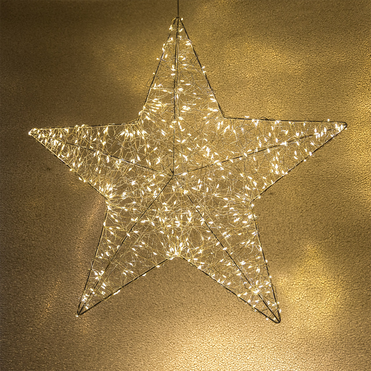 Decorative LED star light 60 cm silver, Symbol, Sternsymbol, Beleuchtung