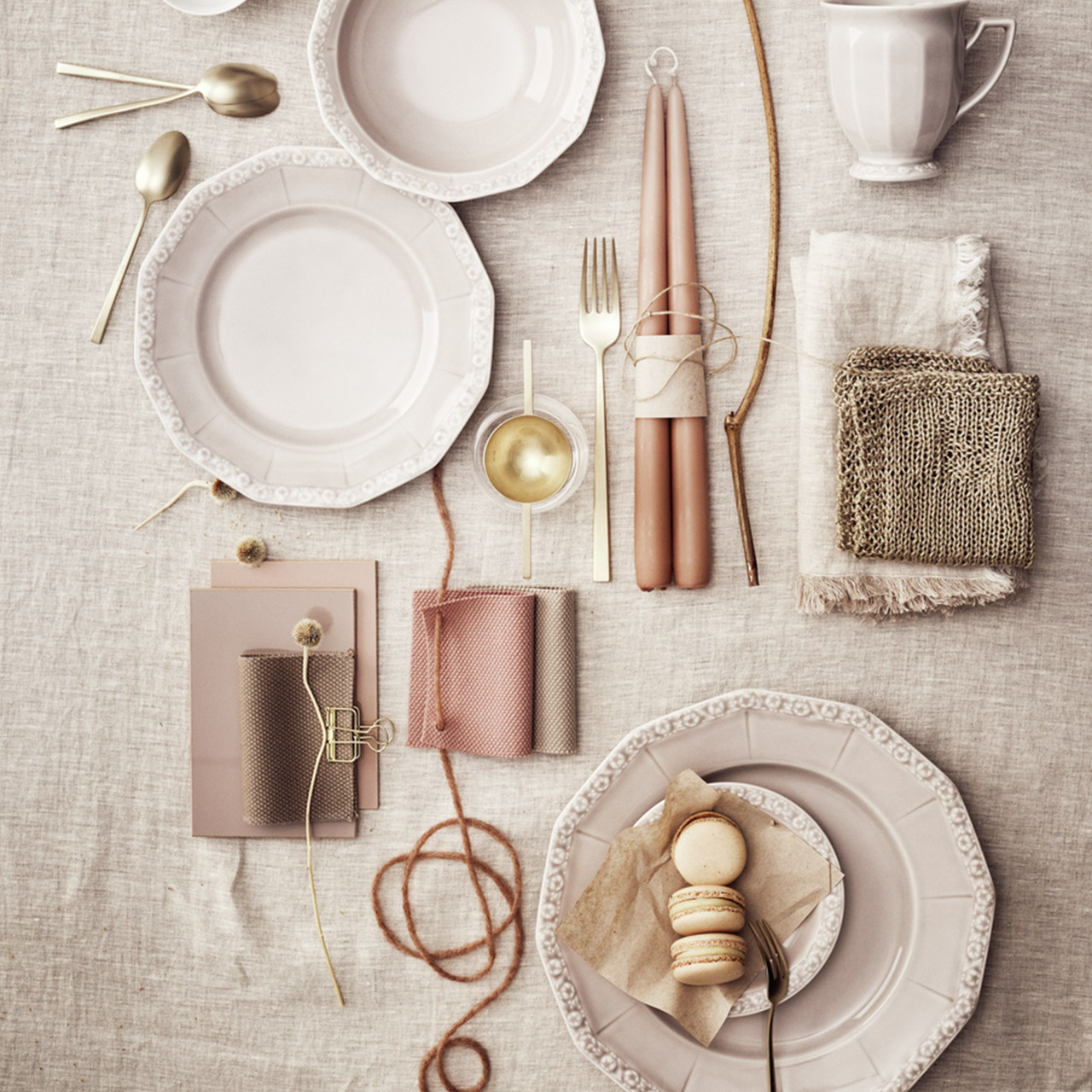 Breakfast plate 21 cm, Essen, Süßigkeiten, Dekoration für Zuhause, Leinen, Teller