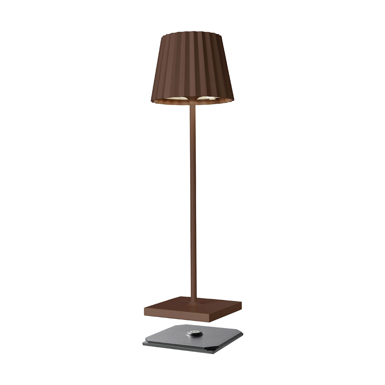 Table lamp LED 38 cm dimmable rust, Lampe, Lampenschirm