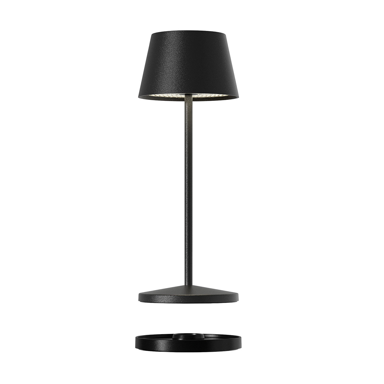 Table lamp LED 20 cm dimmable black, Lampe, Lampenschirm, Tischlampe