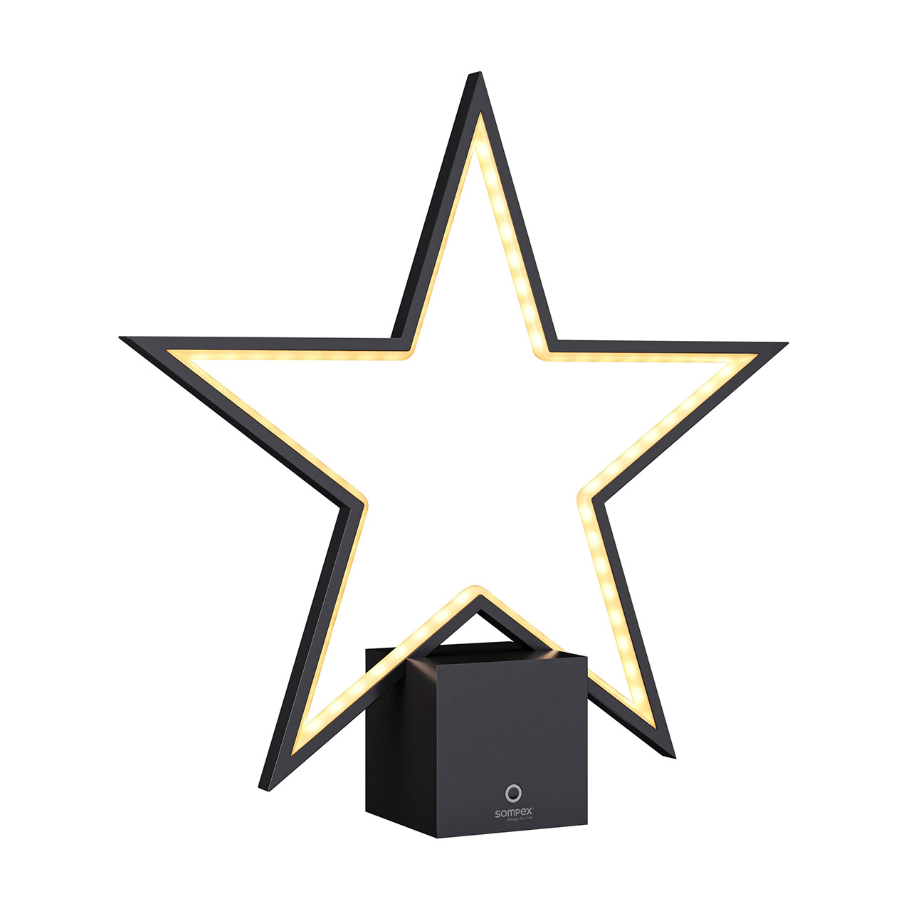 Decorative light Star LED 40 cm dimmable black, Sternsymbol, Symbol, Kreuz