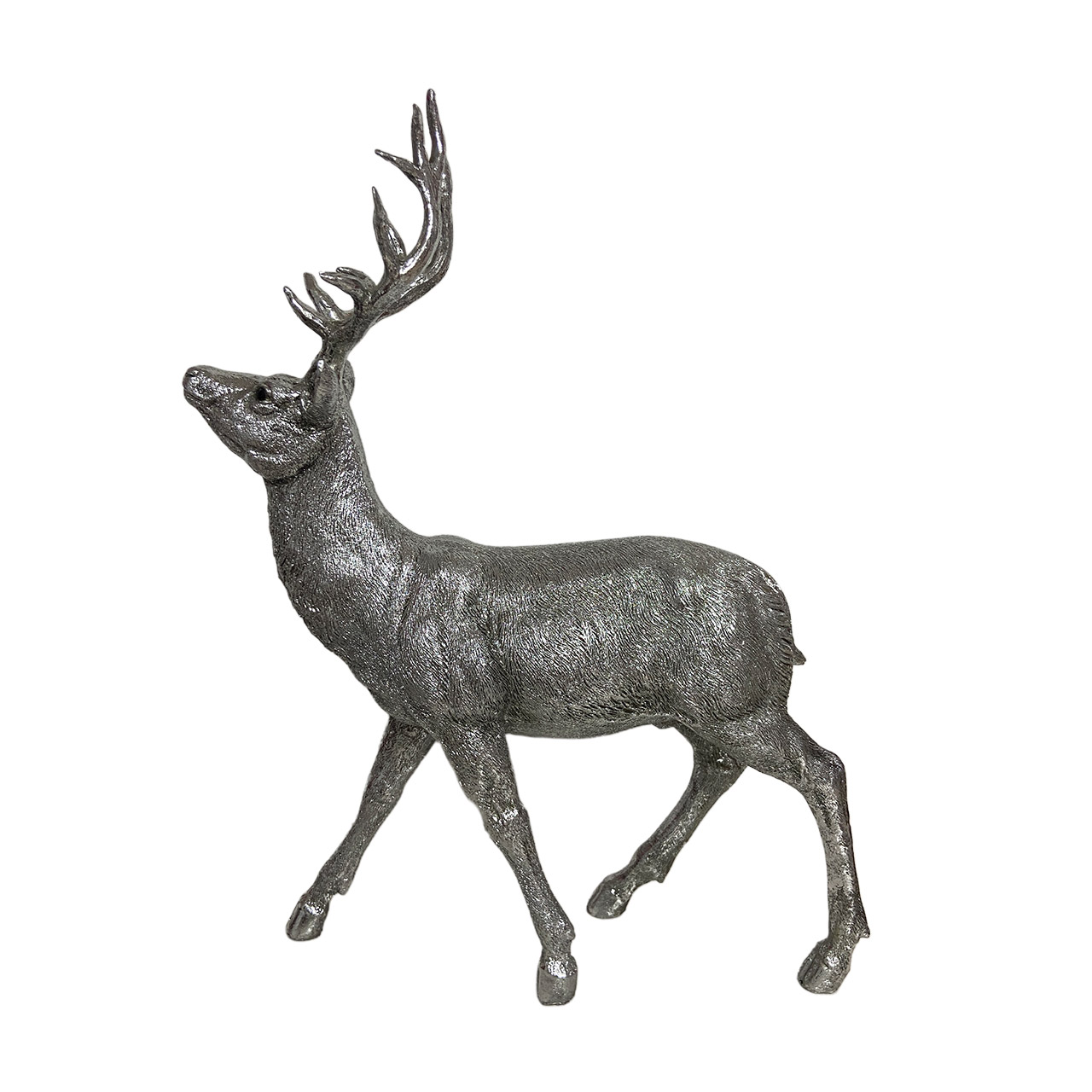 Deer standing 40 cm silver, Hirsch, Säugetier, Tierwelt, Elch, Antilope