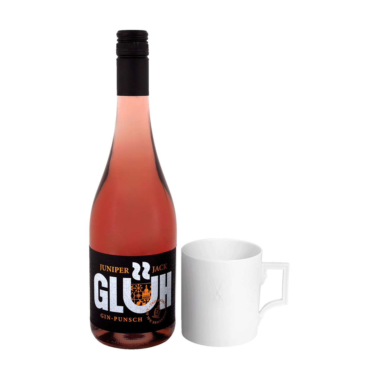 Gourmet set mulled gin with white mug with handle, Pokal, Getränk, Alkohol, Bier