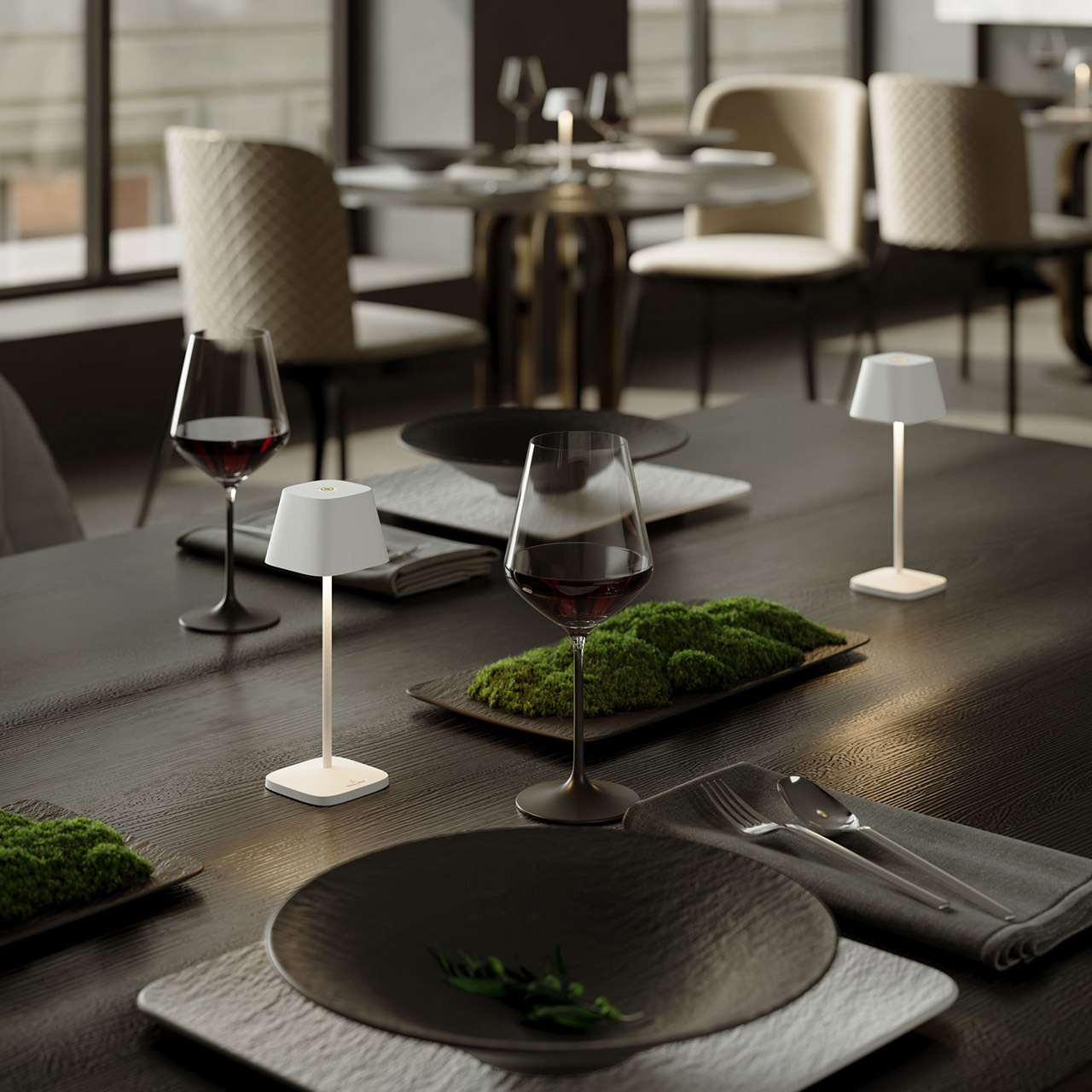 Table lamp LED 20 cm dimmable white, Tabelle, Tischplatte, Esstisch, Lampe, Esszimmer