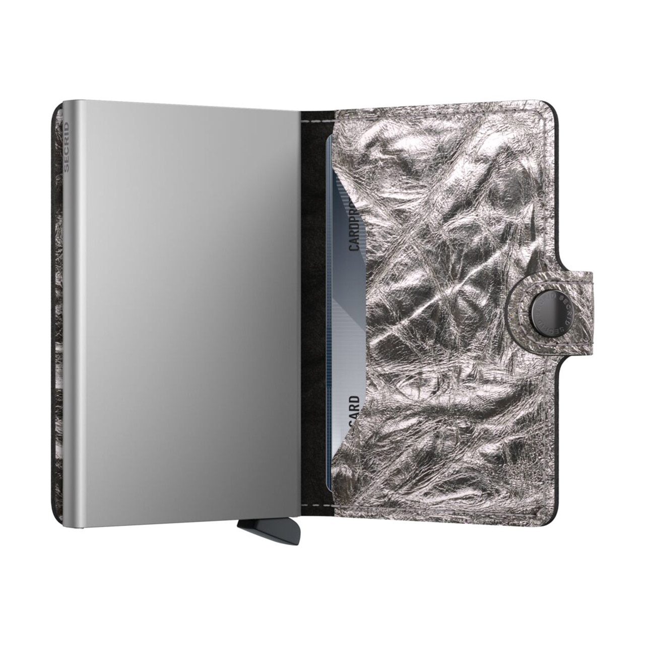 Miniwallet Crunch silver, Aluminium