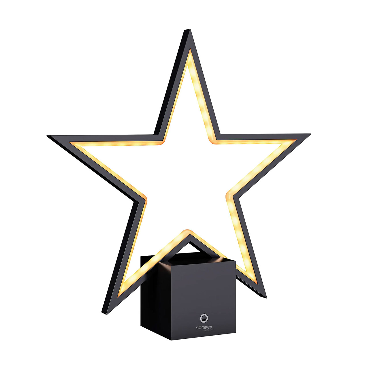 Decorative light Star LED 34 cm dimmable black, Sternsymbol, Symbol, Kreuz